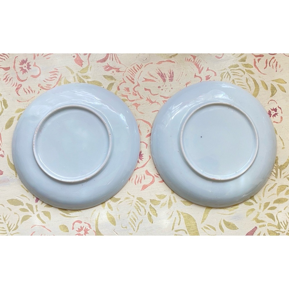 Vintage Hand Painted Geisha Japanese Garden Scene 5 1/4" Bread Plate Set Of 2 - Picture 3 of 6
